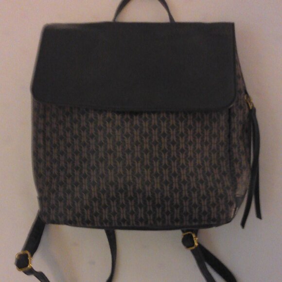 Fossil Claire Black Brown Signature Flap Backpack Bag main image 4